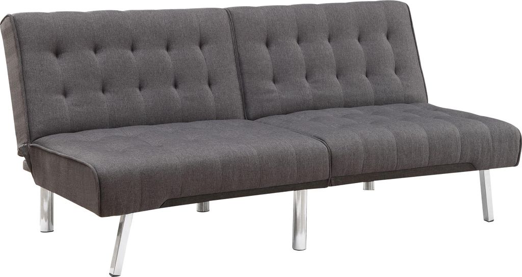 ATLANTIC home collection Sofa mit Relax- und Schlaffunktion PIERRE, Samtvelours 180 x 86 x 81 cm, Farbe:Grau