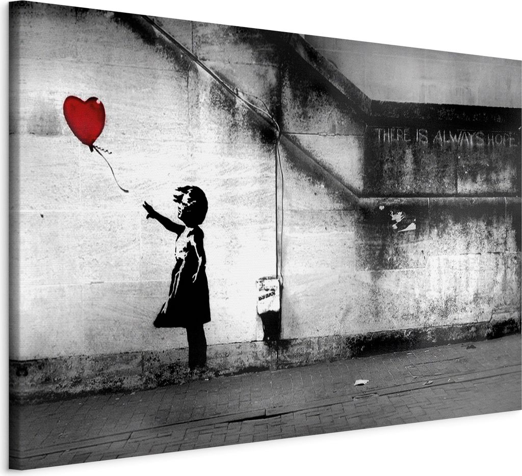 Italienischer Leinwand Leinwandbild - hope (Banksy) 30x20 cm Streetart 020115-26