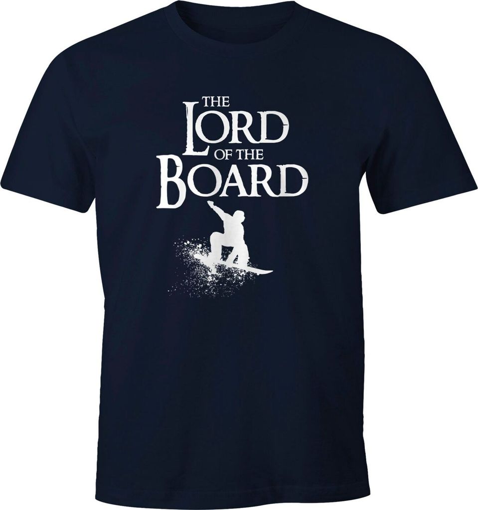 Herren T-Shirt Lord of the Board Snowboard-Fahrer Snowboarder Fun-Shirt Moonworks navy 5XL