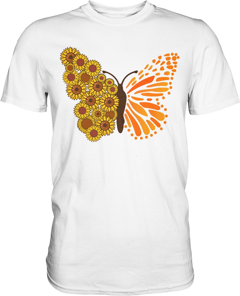 Sonnenblumen Schmetterling T-Shirt – White / M Produktbild 