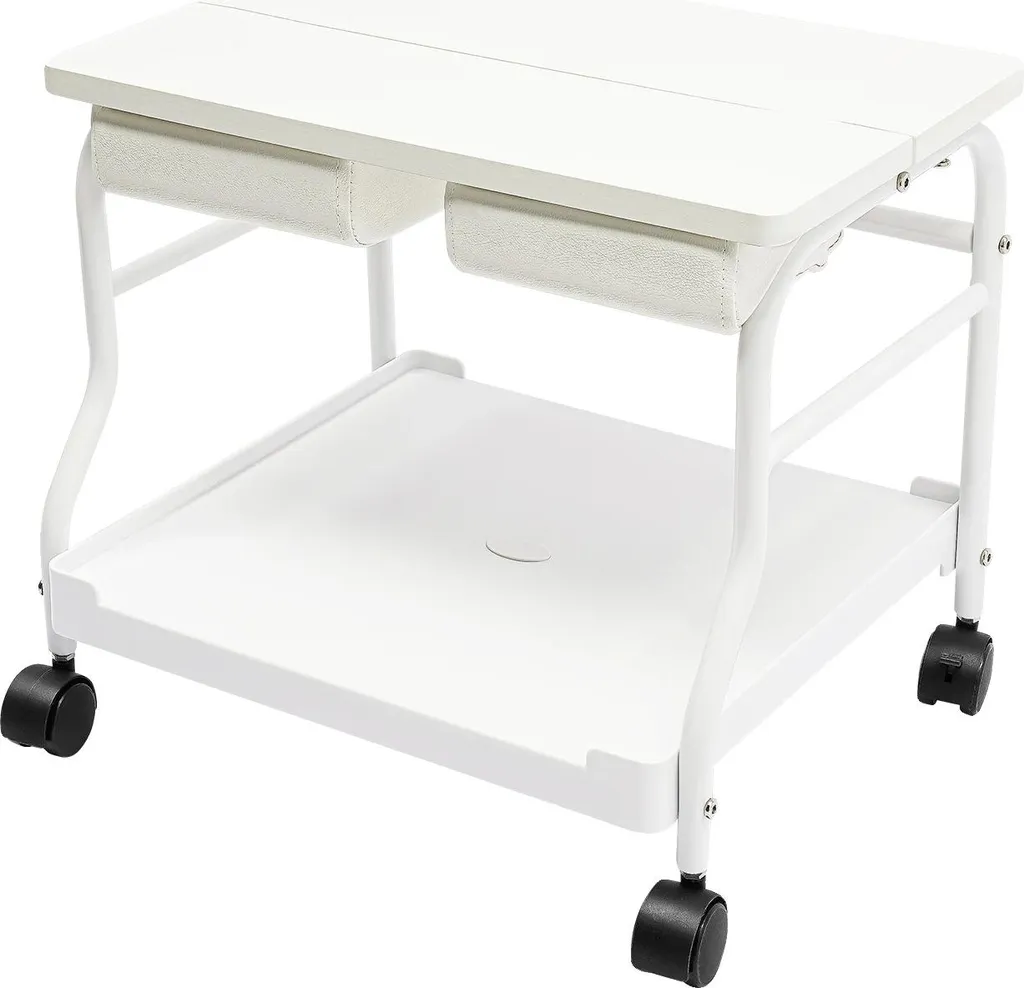 Chariot de pédicure blanc à fonctionnalité polyvalente et haute résistance