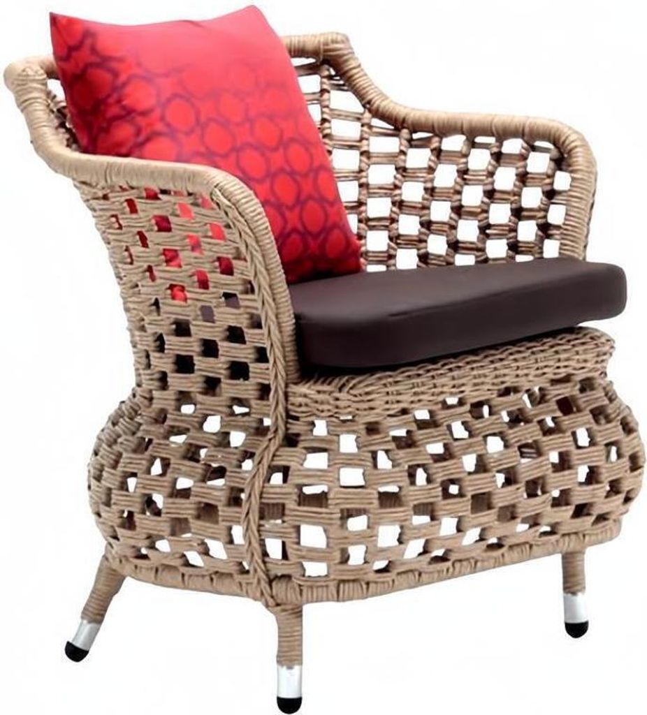 r moderner Rattan Sessel für die Terrasse Hochwertiger stilvoll braun