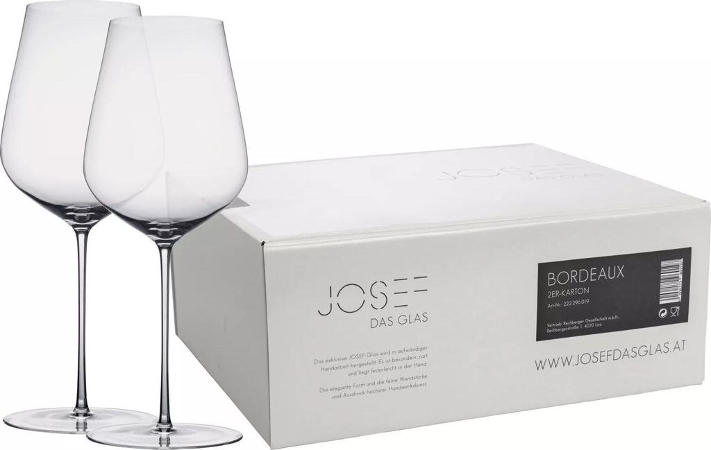 JOSEF Bordeauxglas im 2-er Geschenkkarton
