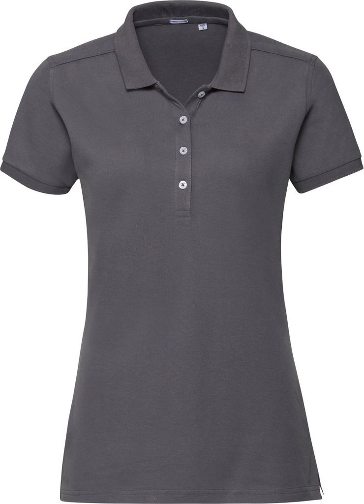Russell Damen Stretch Polo-Shirt, Kurzarm BC3256 (XS) (Grau)