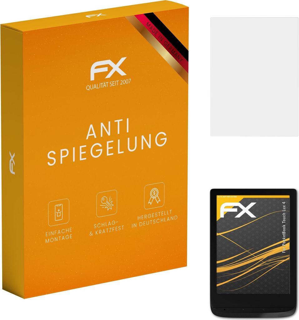 atFoliX FX-Antireflex 2x Schutzfolie kompatibel mit PocketBook Touch Lux 4 Displayfolie