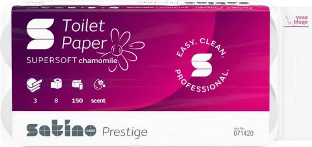 Satino by wepa Toilettenpapier prestige Kamille 3-lagig, 8 Rollen