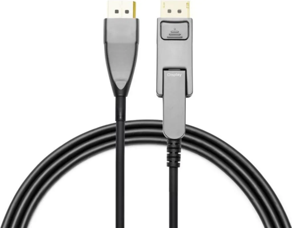 Câble DisplayPort 1.4 de 50 mètres avec Fibre Optique Hybride Noir
