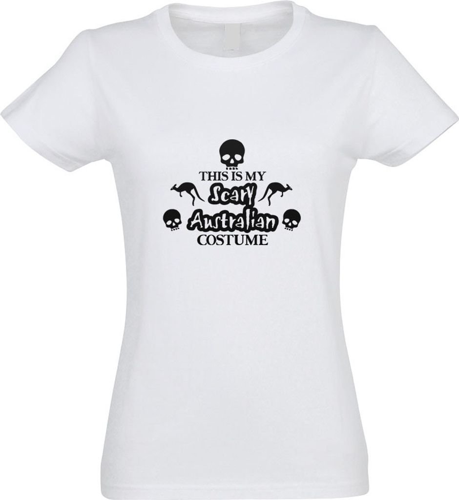 Kiwistar - T-Shirt tailliert - Damen - Weiss - My Scary Australian Costume - mit Motiv Bedruckt - Funshirt Design - Sport - Freizeit - Damen - XXL