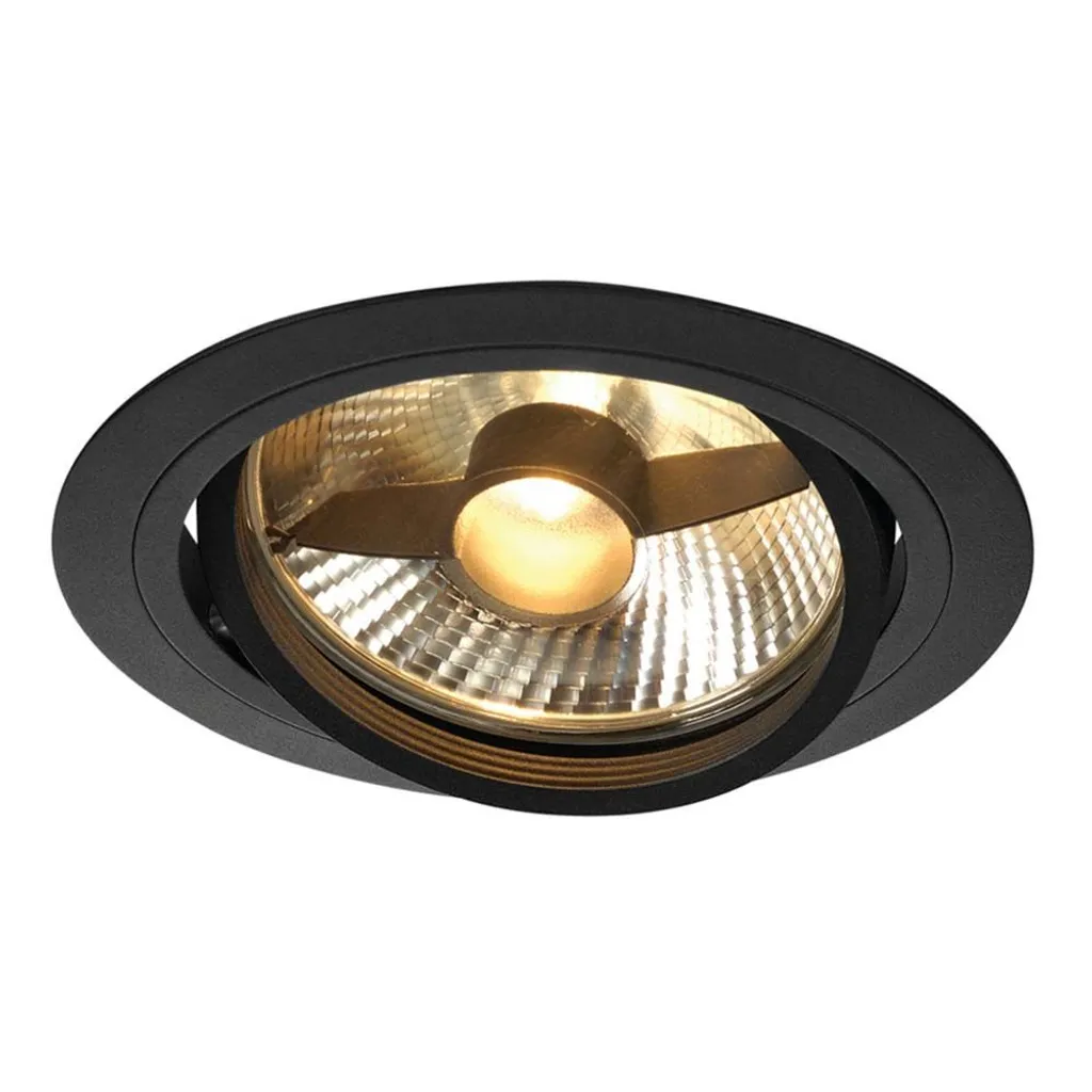 Plafonnier noir New Tria 150 ES111 GU10 orientable à encastrer rond