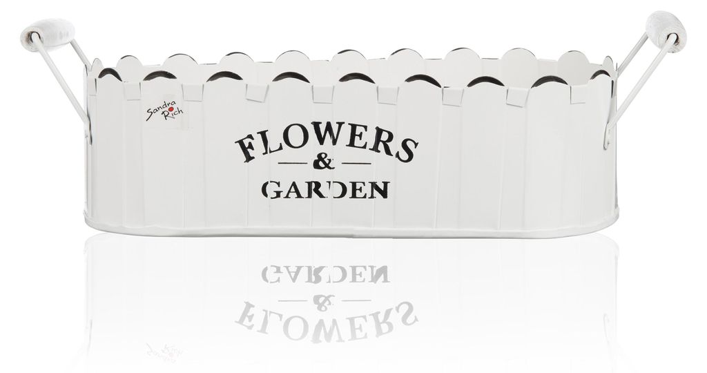 FLOWERS & GARDEN Jardiniere Blumenkasten mit Griffen 32cm Produktbild 