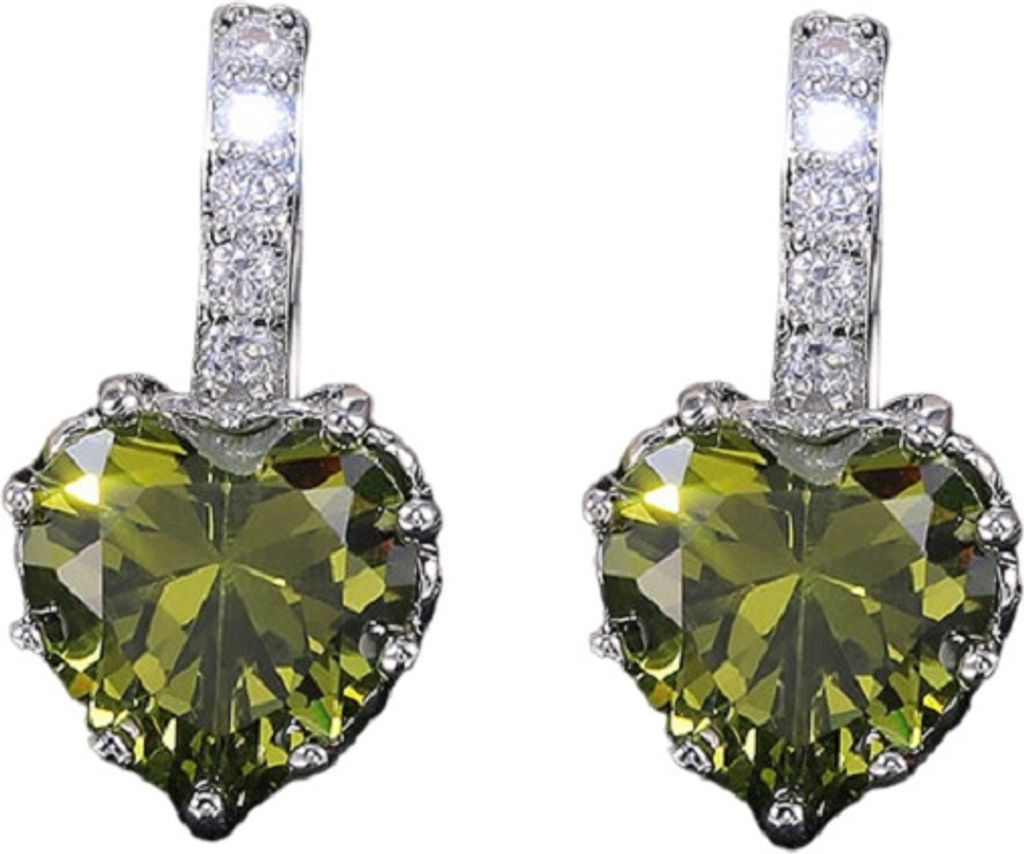 Ohrringe Silver Heart - Hellgrün für empfindliche Haut KP25920