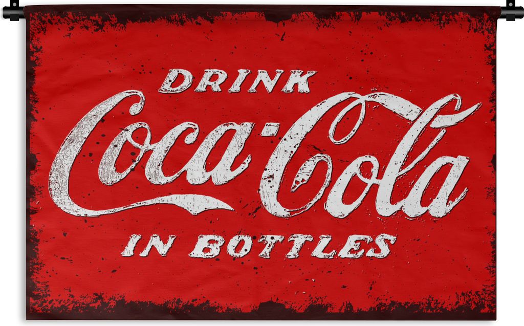 MuchoWow Wandteppich - Coca Cola - Jahrgang - Illustration Wandkleed katoen - 120x80 cm - Wanddekorationen - Wandtücher