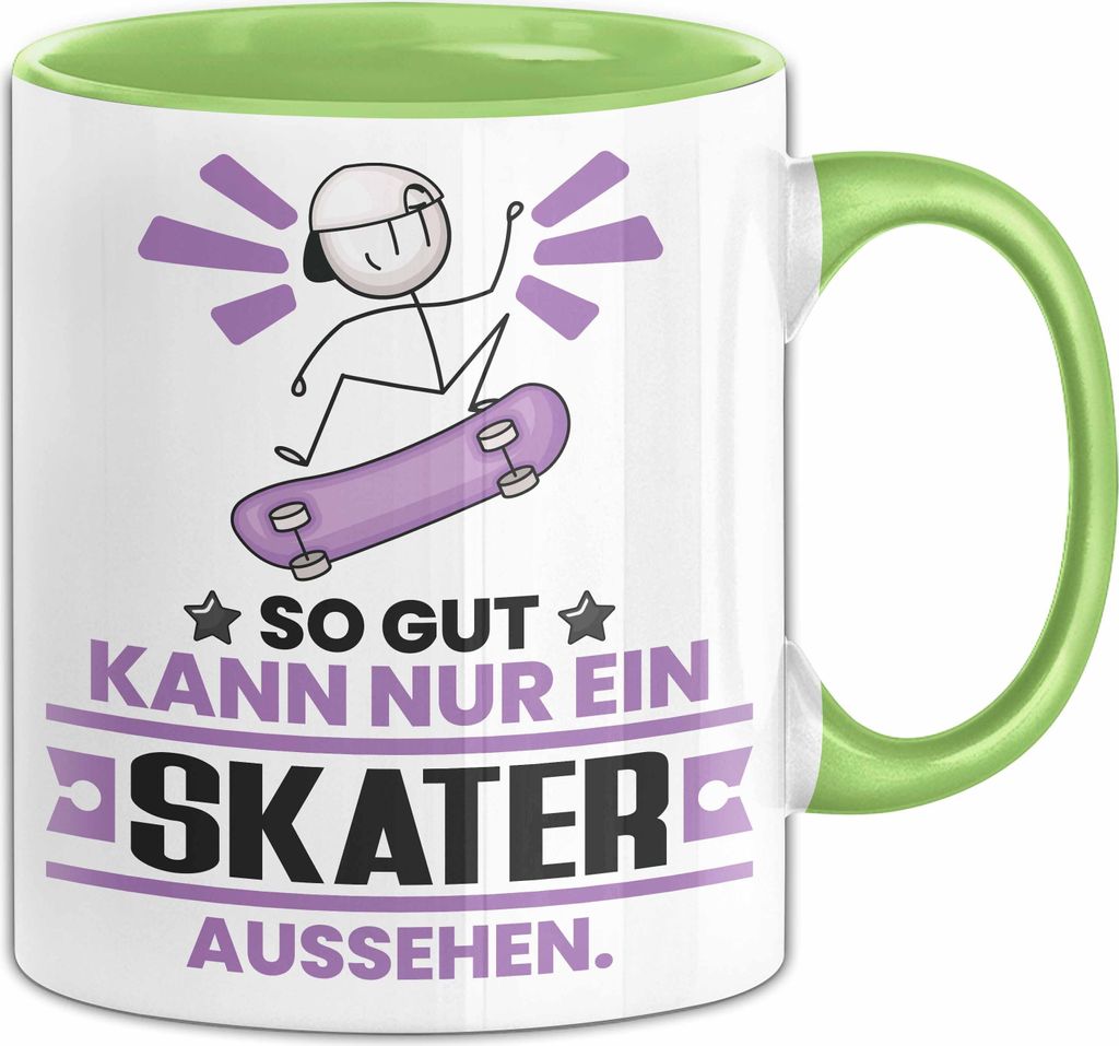 Skater Geschenk Tasse So Gut Kann Nur Ein Skater Aussehen Geschenkidee Kaffee-Becher (Grün)