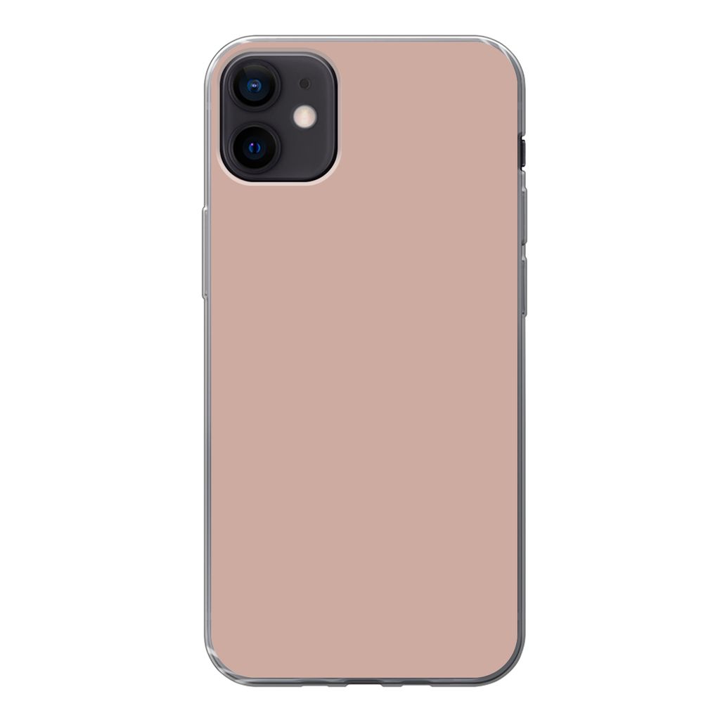 MuchoWow Handyhülle Schutzhülle Hülle für iPhone 12 mini Rosa - Palette - Einfarbig - Einfarbig rosa Silikon Softcase Handy Hülle - Bild