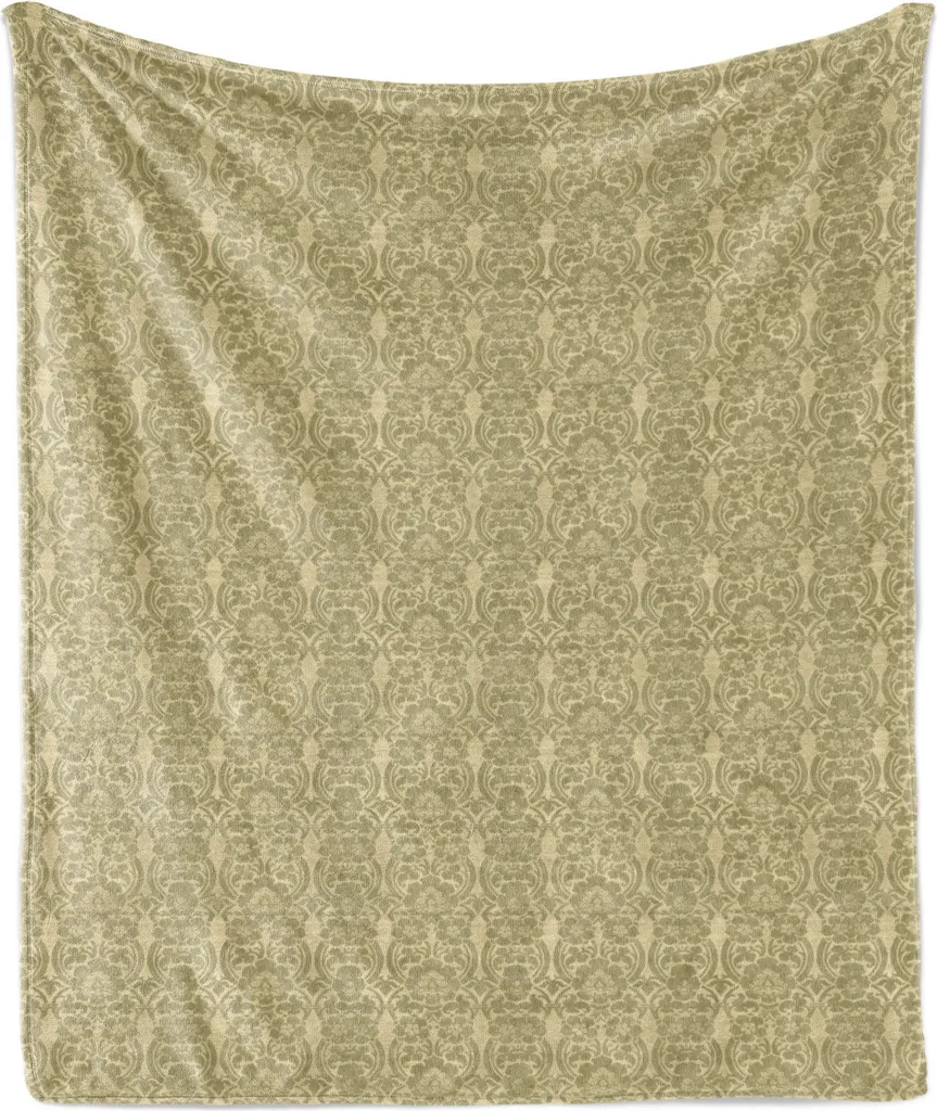 Plaid Matrimoniale Vintage ABAKUHAUS 175x230 Cachi e Verde