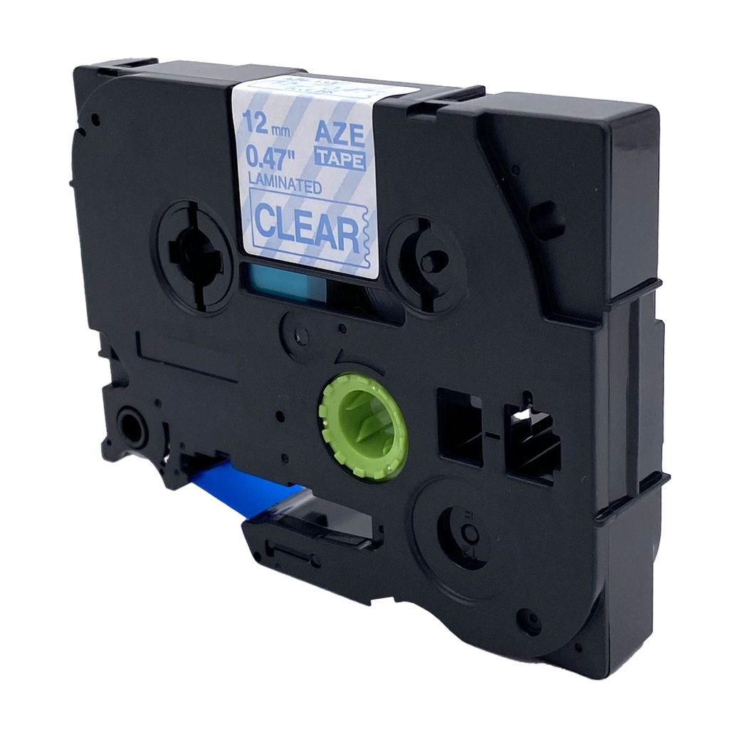 DULA Etikettenband - Kompatibel mit Brother P-Touch Tze-133 - 1 Stück - Blau auf transparent - 12mm x 8m