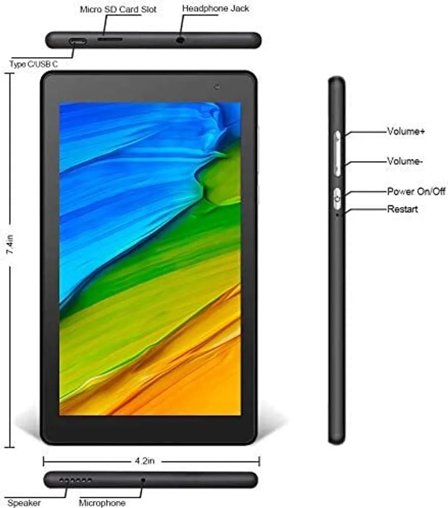 Tablette de Voyage 7 Pouces Pritom Tronpad - Android 11 WiFi Bluetooth