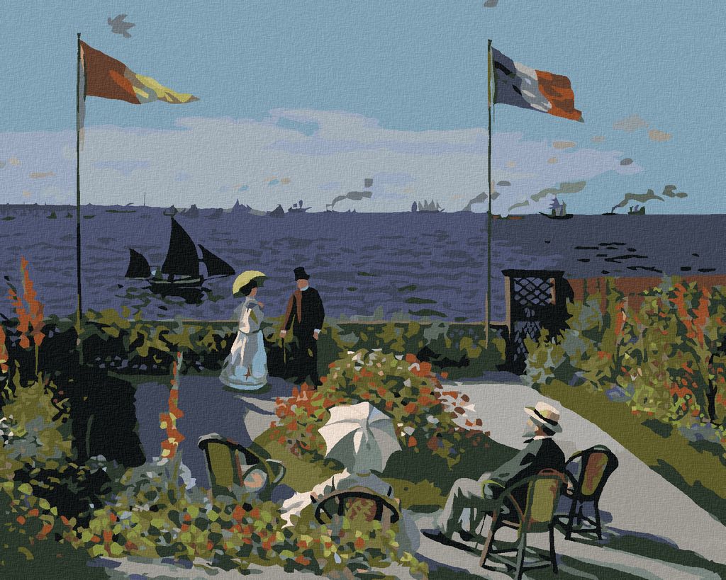 Zuty - Malen nach Zahlen - GARTEN IN SAINTE-ADRESSE (CLAUDE MONET), 40x50 cm, mit Keilrahmen (bereits gespannt)