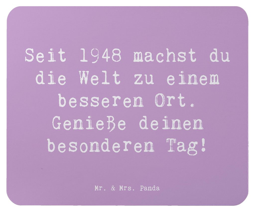 Mr. & Mrs. Panda Mauspad Spruch 1948 Geburtstag - Lavendeltraum - Geschenk, Geburtstagsgeschenk, Mouse Pad, gummi, Seit, Erinnerungen, laptop mouse...