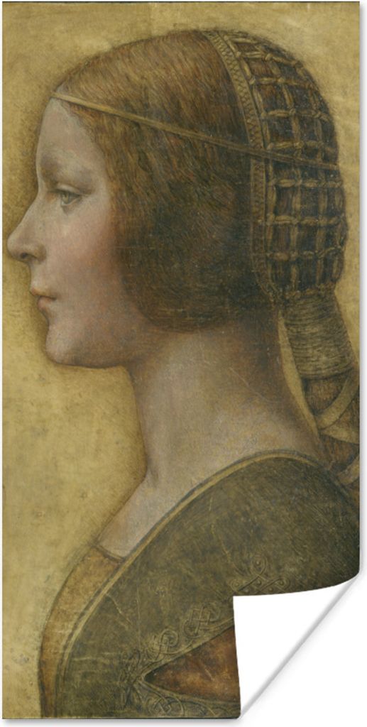 MuchoWow Poster La Bella Principessa - Leonardo da Vinci 60x120 cm - Wandschmuck