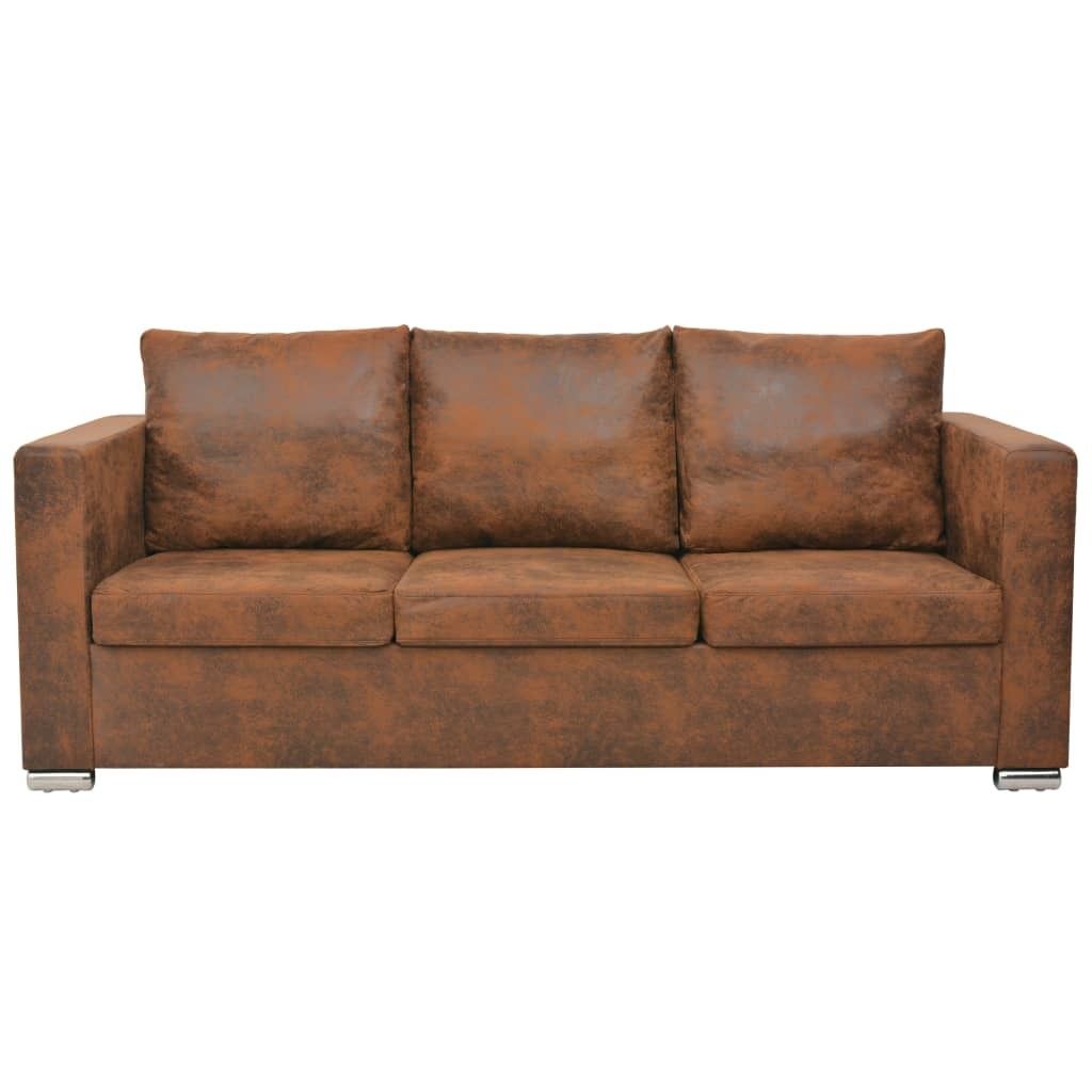 vidaXL Sofa 3-Sitzer 191x73x82 cm Wildleder-Optik Produktbild 