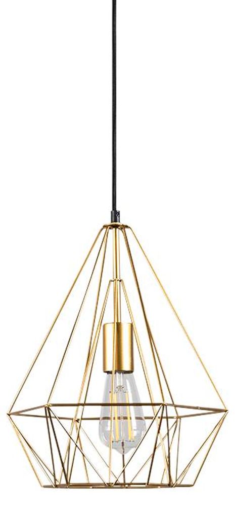 Qazqa Smart led Modern Pendelleuchte, Pendellampe - Carcass - Gold, Rund, dimmbar, 30cm, Ideal als Küche lampe, Schlafzimmerlampe und Wohnzimmerlampe