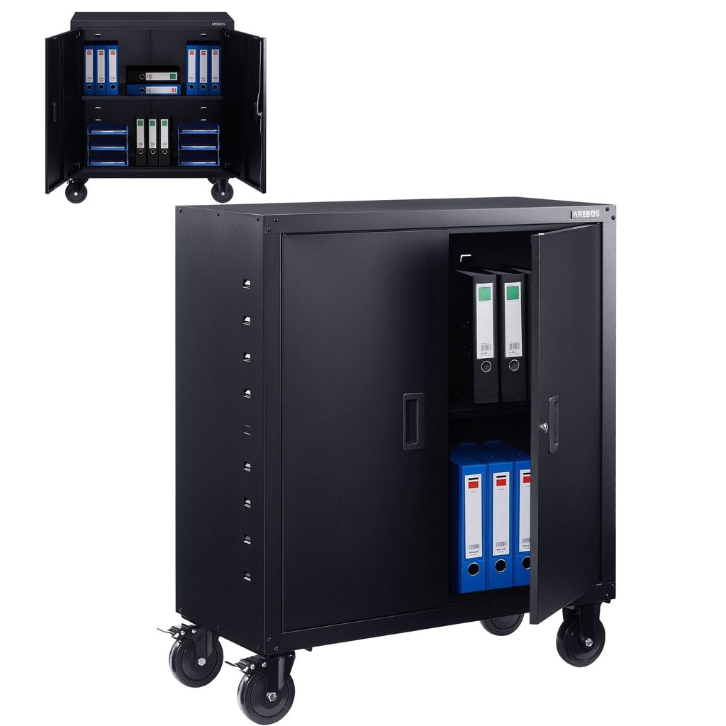 AREBOS Aktenschrank 90x90x40 cm Büroschrank Lagerschrank Produktbild 