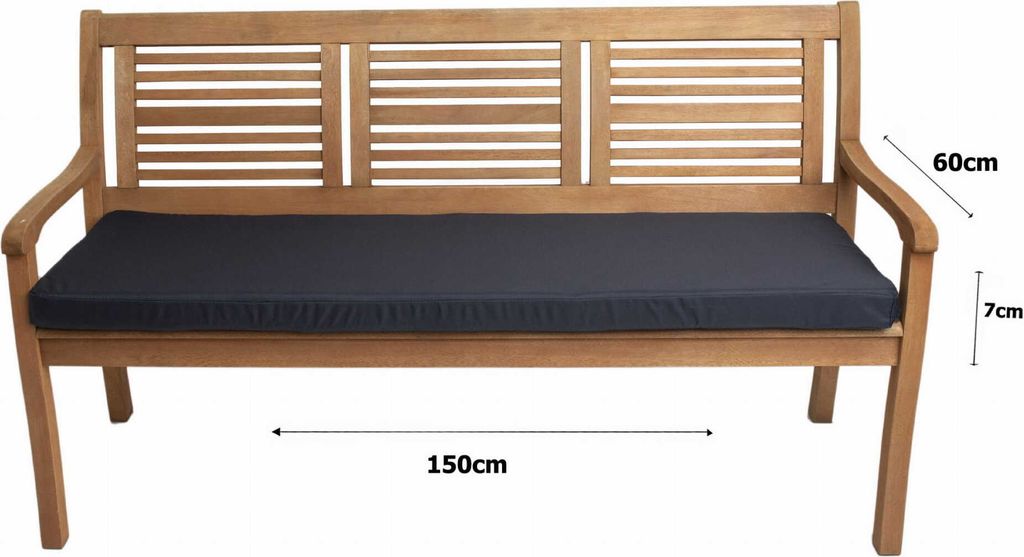 Bankkissen für 3 Personen Dunkelblau| Sitzkissen 150x60x50 Produktbild 4