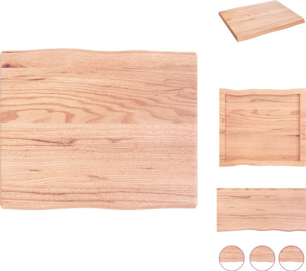 vidaXL Stolová deska 60x50x(2-4) cm z masivního dřeva s Obrázek produktu 