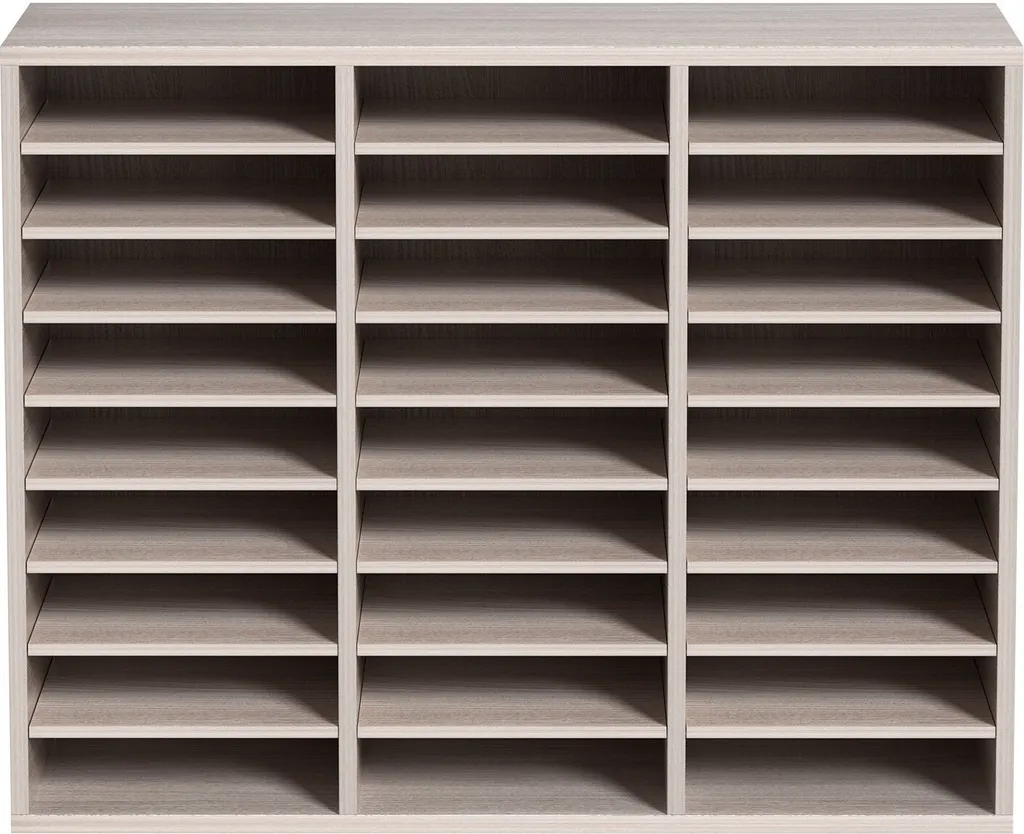 Rangement documents bois gris 27 compartiments pour trier sans faute - 11