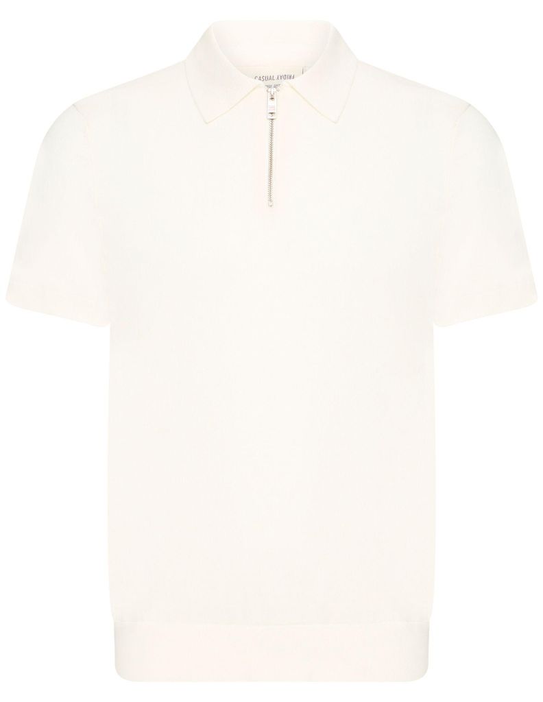 CASUAL FRIDAY Stilvolles Kurzarm Strickpoloshirt Einfarbig Casual Größe: L