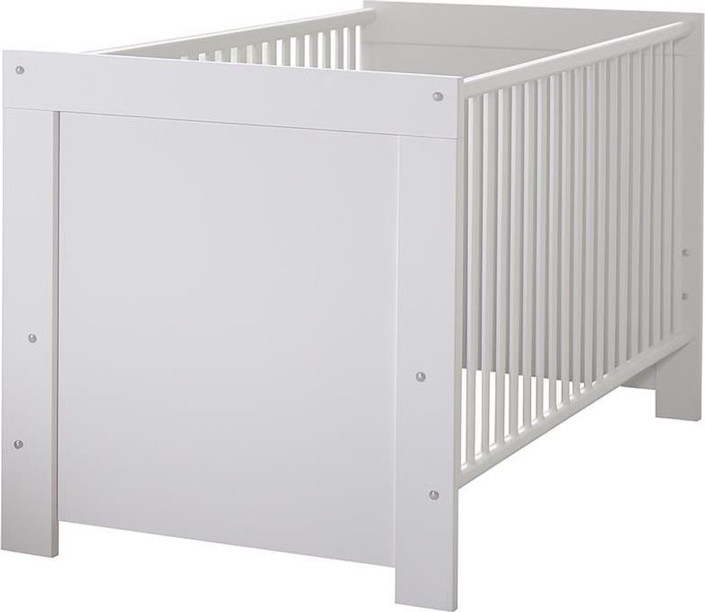 Babybett >Nana< in weiss matt, Holzwerkstoff - 78x82x144cm (BxHxT)