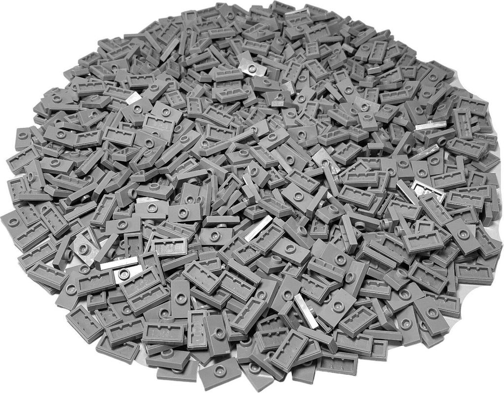 LEGO 1x2 Fliesen mit 1 Noppe und Rille Jumper Plate Hellgrau - 15573 NEU! Menge 100x