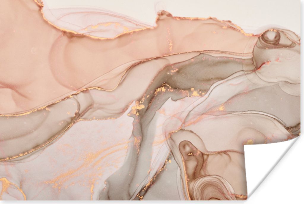 MuchoWow Poster Marmor - Rosa - Rosa 120x80 cm - Bilder