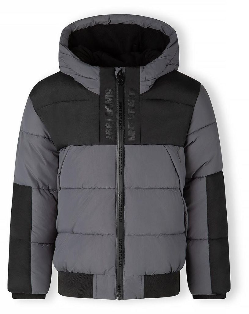 Minoti Winterjacke Grau/Schwarz für Jungen, Vorderansicht