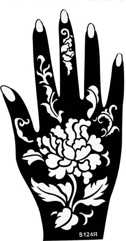 Henna Tattoo Schablone für die Rechte Hand