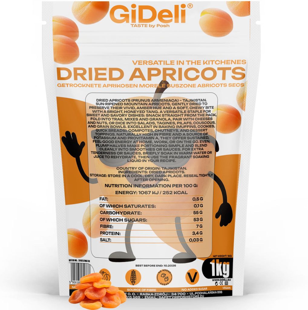 Getrocknete Aprikosen 1kg Ohne Zuckerzusatz Naturbelassen Rohkost Vegan GiDeli
