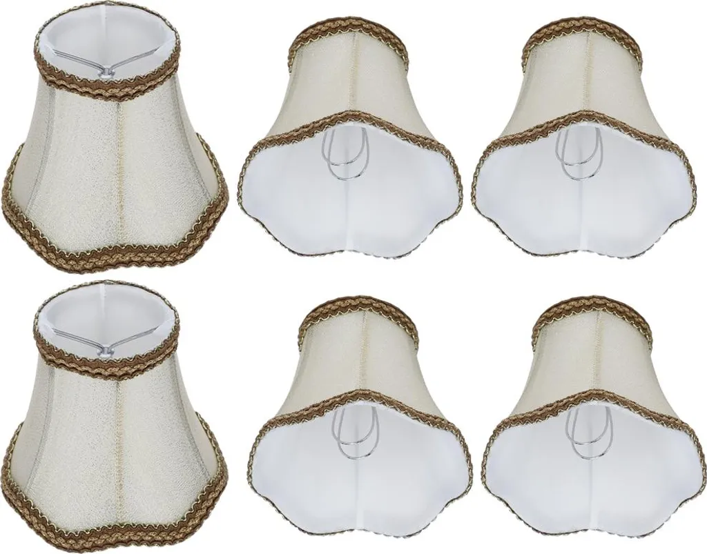 Abat-jour E14 en tissu translucide, pack de 6 pour luminaire de salon