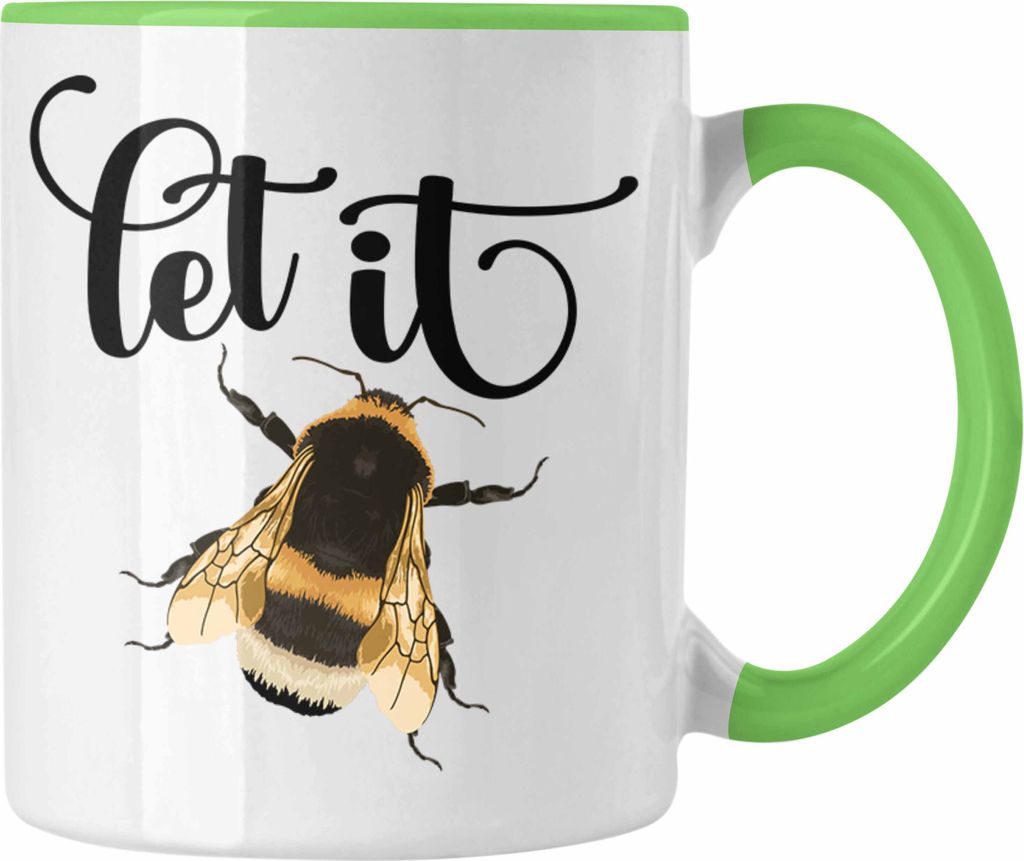 Trendation - Let It Bee Tasse Geschenk für Imker Sommer Grafik Frauen Geschenkidee Schöne Tasse (Grün)