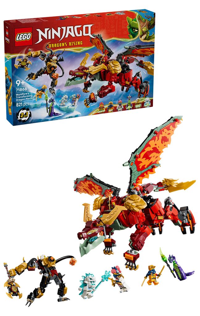LEGO NINJAGO Transformujący smoczy mech Wyldfyre, Zestaw do Zdjęcie produktu 