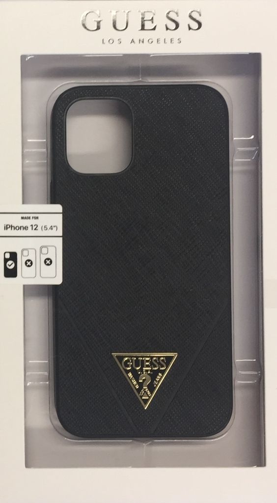 Guess Apple iPhone 12 Mini Black Back cover case - Saffiano Produktbild 