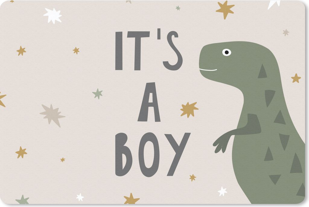 MuchoWow Schreibtischunterlage Sprichwörter - Zitate - Es ist ein Junge - Baby - Kinder - Kinder 60x40 cm - XXL Mauspad - Großes Mauspad