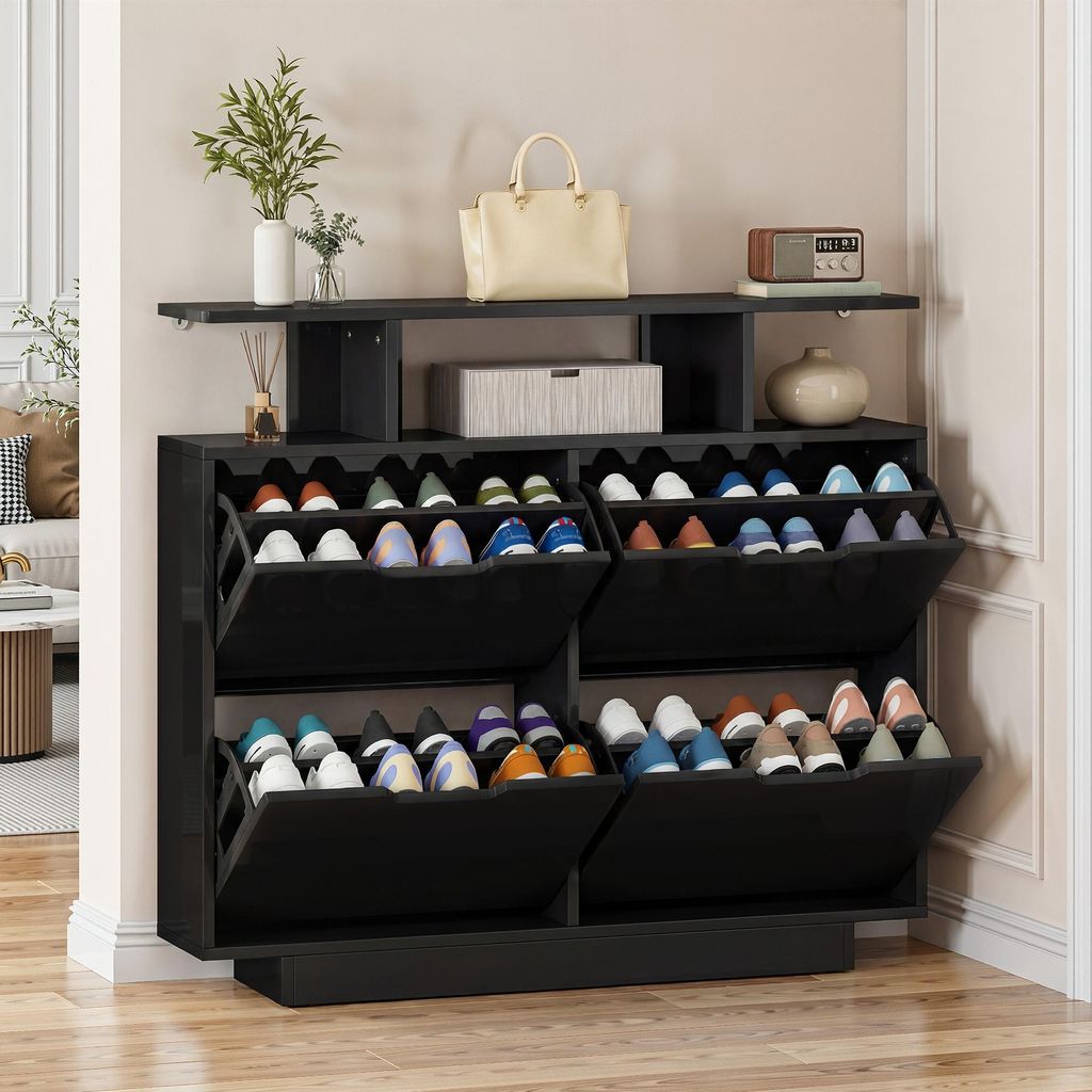 YITAHOME Schuhschrank 4 Klappen Schuhkipper Schuhregal Produktbild 