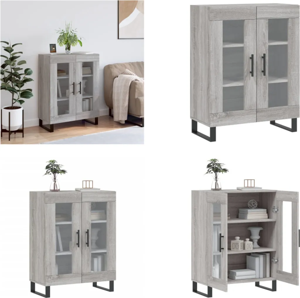 vidaXL Credenza Grigio Sonoma 69,5x34x90 cm Materiale a base di legno - Credenza - Credenze - Armadio - Armadio portaoggetti