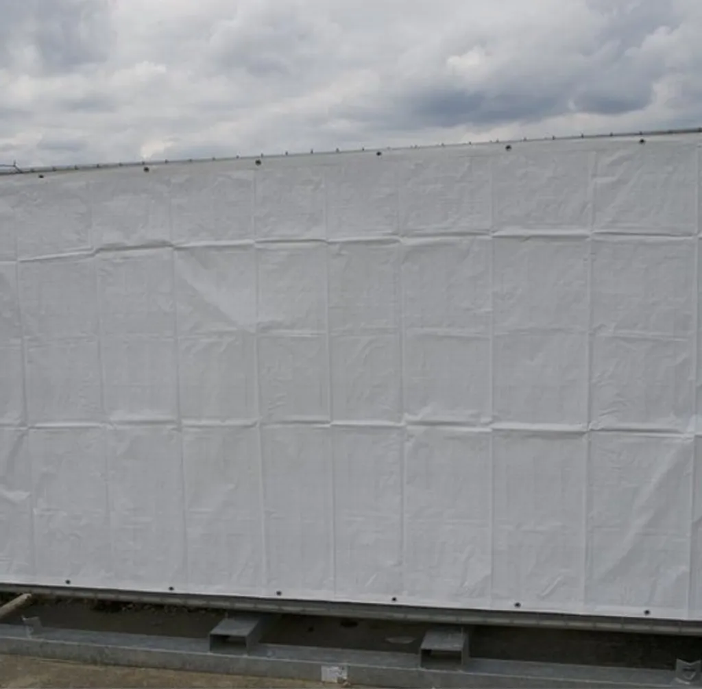 Bâche de chantier blanche anti-feu B1 140g/m² 1,76x3,41m lot 20 pièces