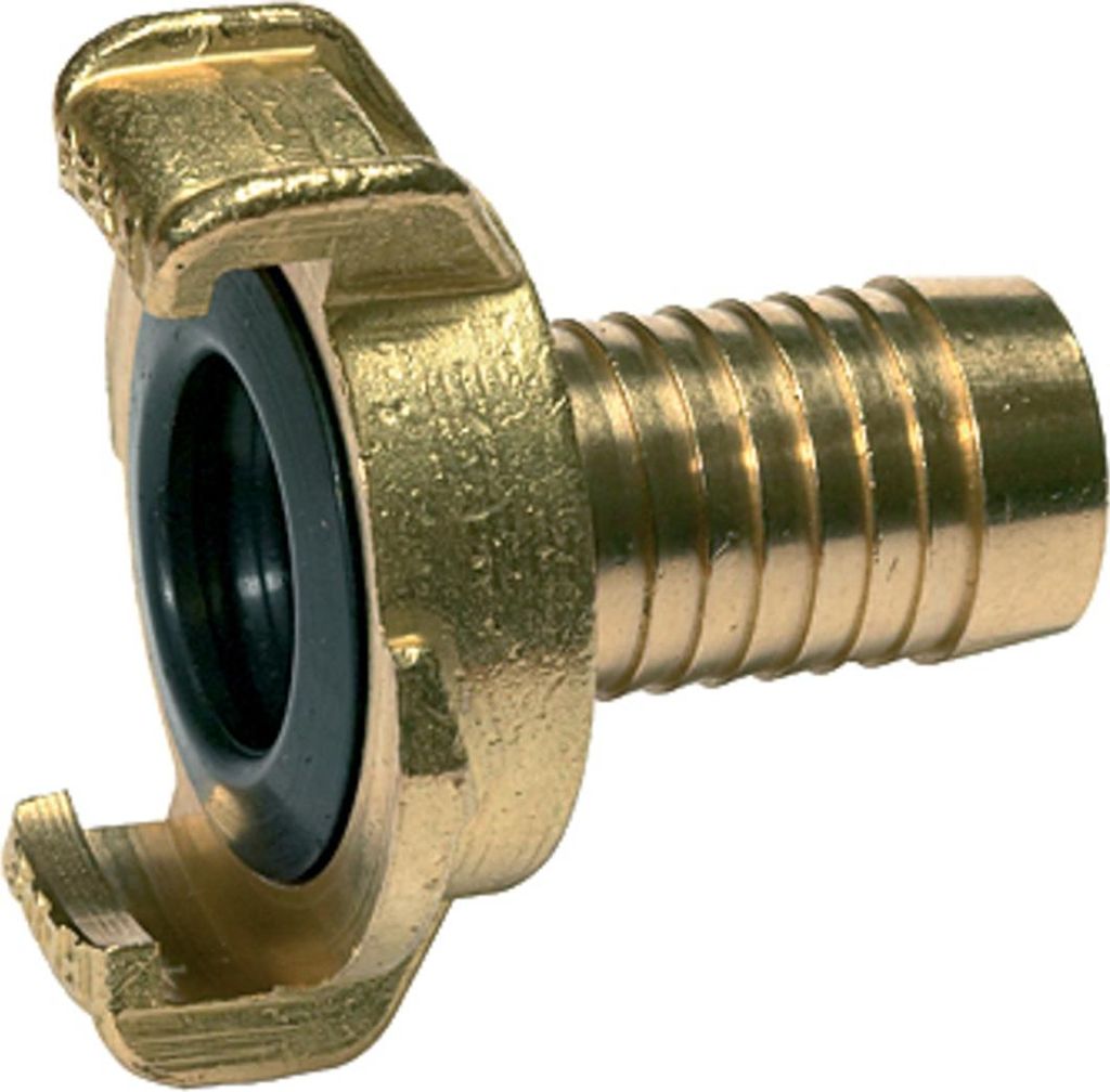 Riegler GEKA-Schlauchstück, starr, Messing blank, Anschluss LW 25