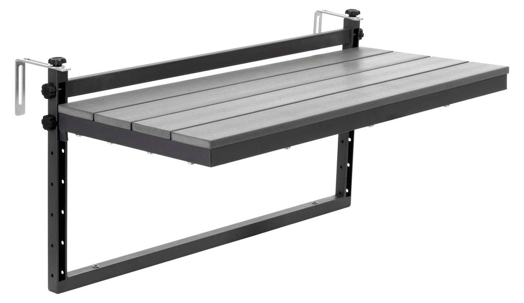 Balkontisch zum Einhängen an Geländer – 80×37 cm, Klappbar, Produktbild 