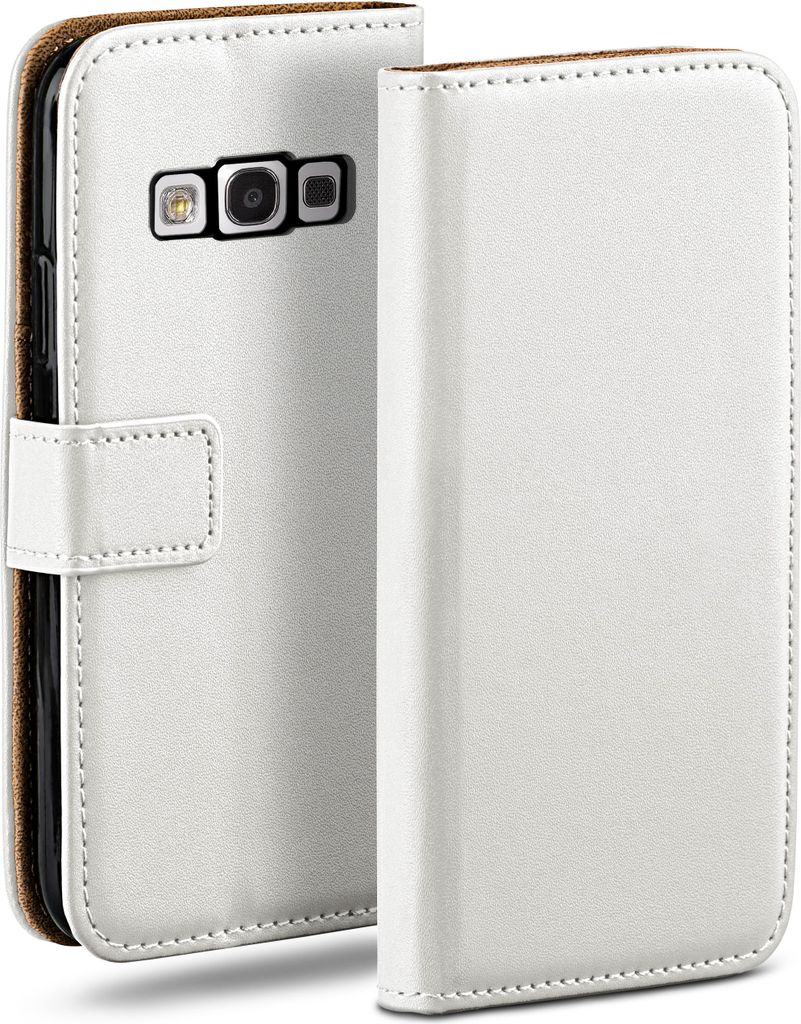 moex Book Case kompatibel mit Samsung Galaxy S3 / S3 Neo - Hülle 360 Grad klappbar, Weiß