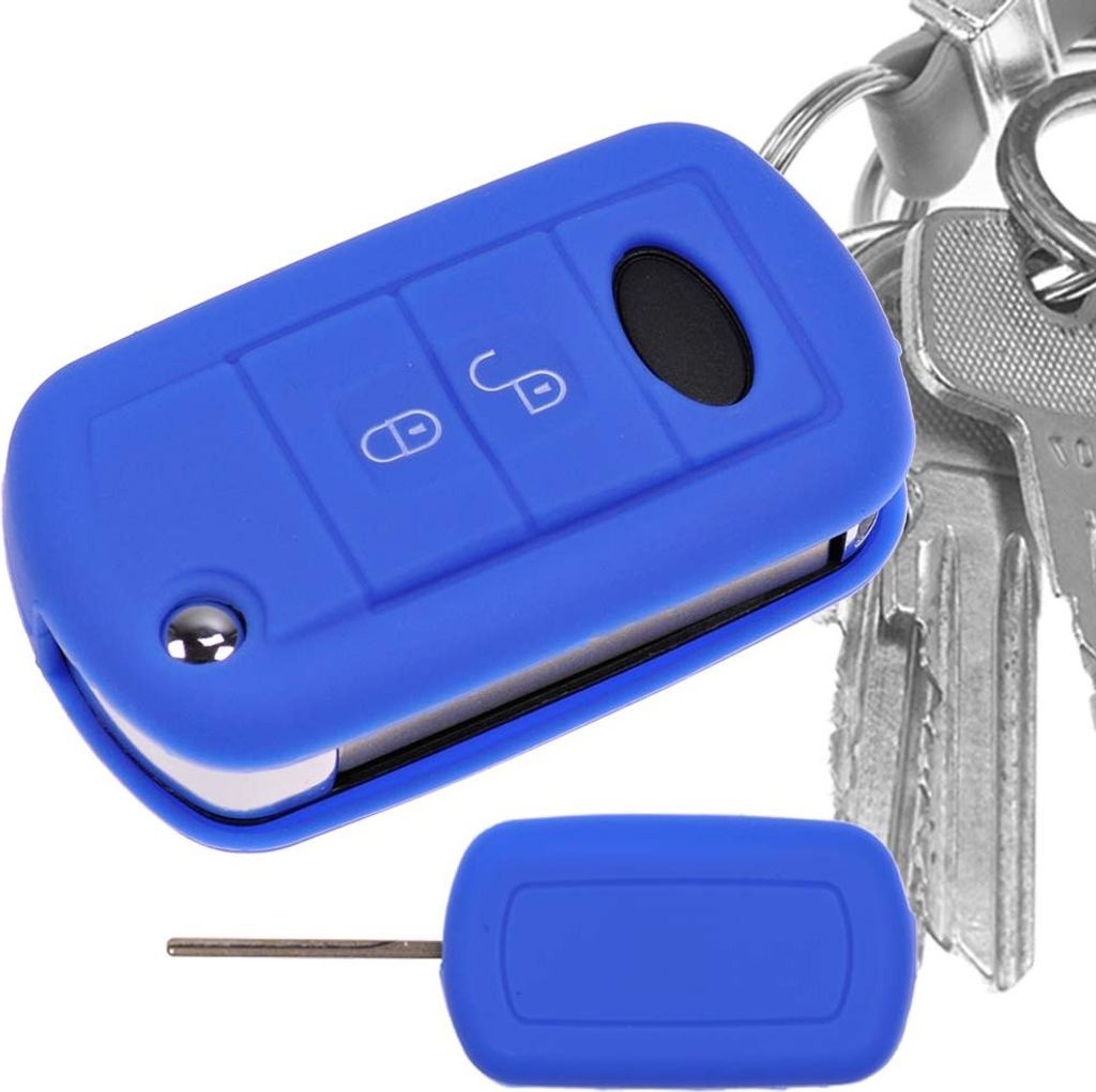 Auto Schlüssel Hülle Silikon Schutz Cover Blau kompatibel Produktbild 