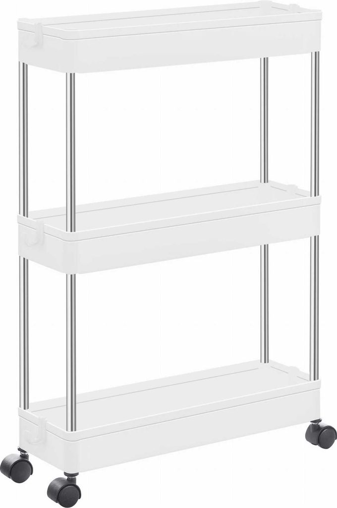 Skříňka na kolečkách 3 police 40 x 13,5 x 60 cm Bílá Obrázek produktu 